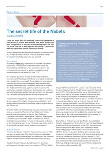The secret life of the Nobels