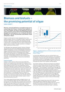 Biomass and biofuels - the promising potential of oilgae