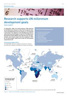 Research supports UN millennium development goals