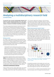 Analyzing a multidisciplinary research field