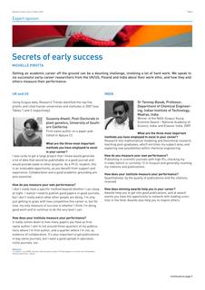 Secrets of early success