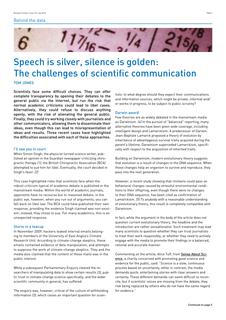 Speech is silver, silence is golden: The challenges of scientific communication
