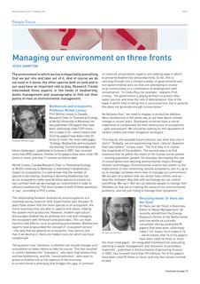 Managing our environment on three fronst