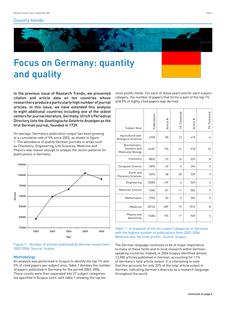 Focus on Germany: quantity and quality