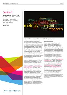 Reporting Back: Mapping & Measuring Scientific Output