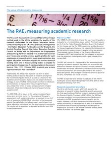 The RAE: measuring academic research