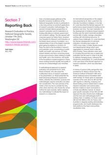 Reporting back: Research evaluation in practice