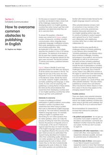 How to overcome common obstacles to publishing in English