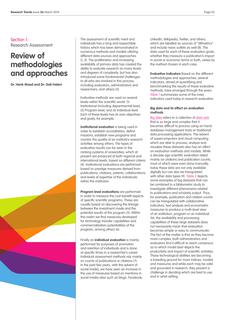 Research assessment: Review of methodologies and approaches