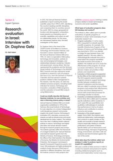 Research evaluation in Israel: Interview with Dr. Daphne Getz