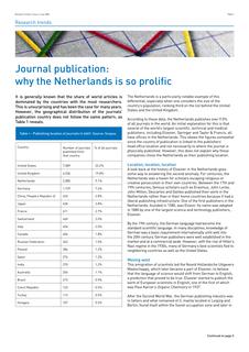 Journal publication: why the Netherlands is so prolific