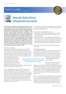 How de Solla Price influenced my work
