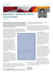 Eigenfactor: pulling the stories out of the data